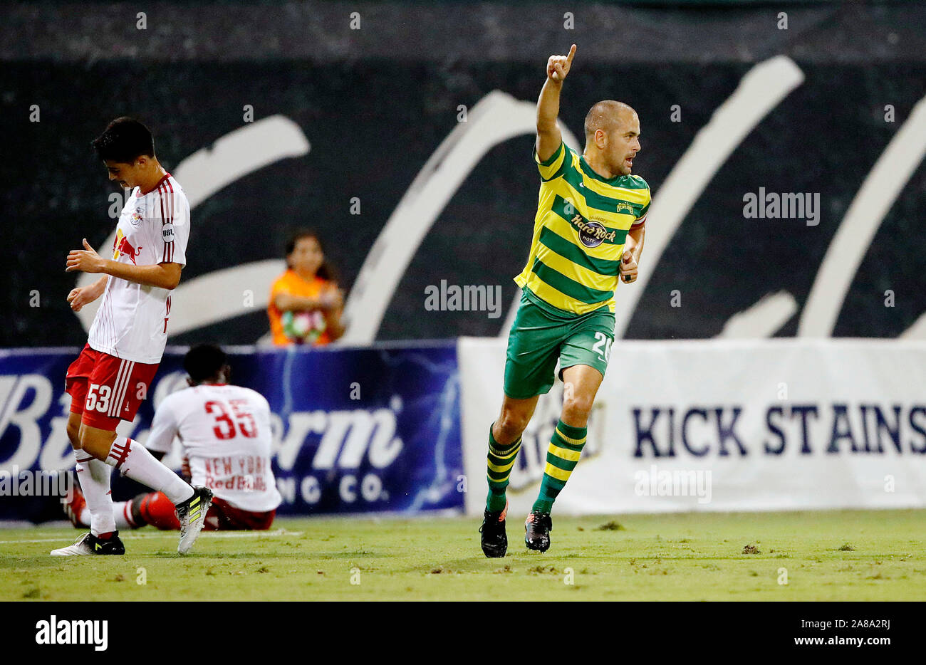 Tampa Bay Rowdies midfielder Joe Cole during the Tampa Bay Rowdies match against New York Red Bulls II at Al Lang Field. Stock Photo