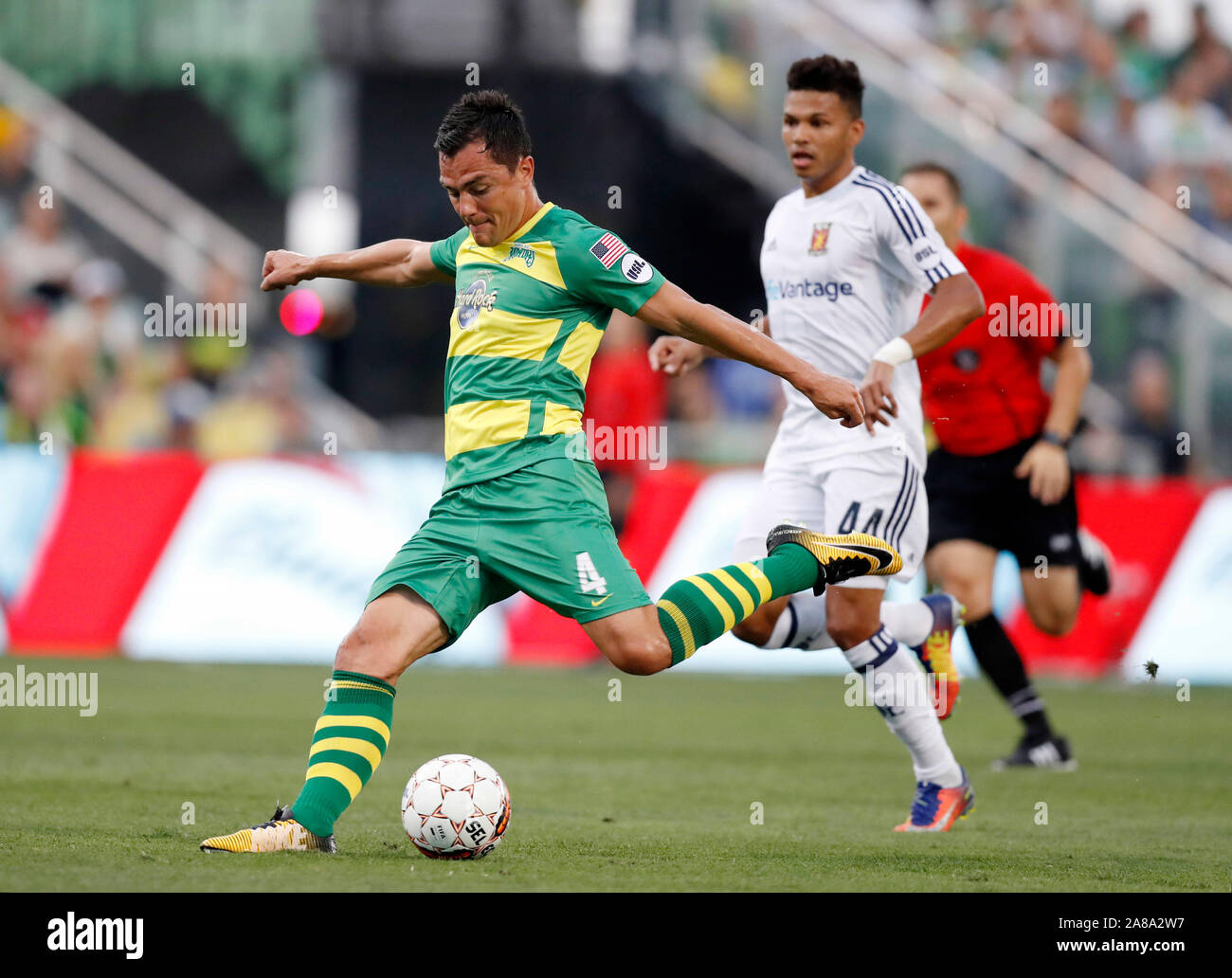 Marcel Schafer during the Tampa Bay Rowdies USL match against Real Monarchs SLC at Al Lang Field. Stock Photo