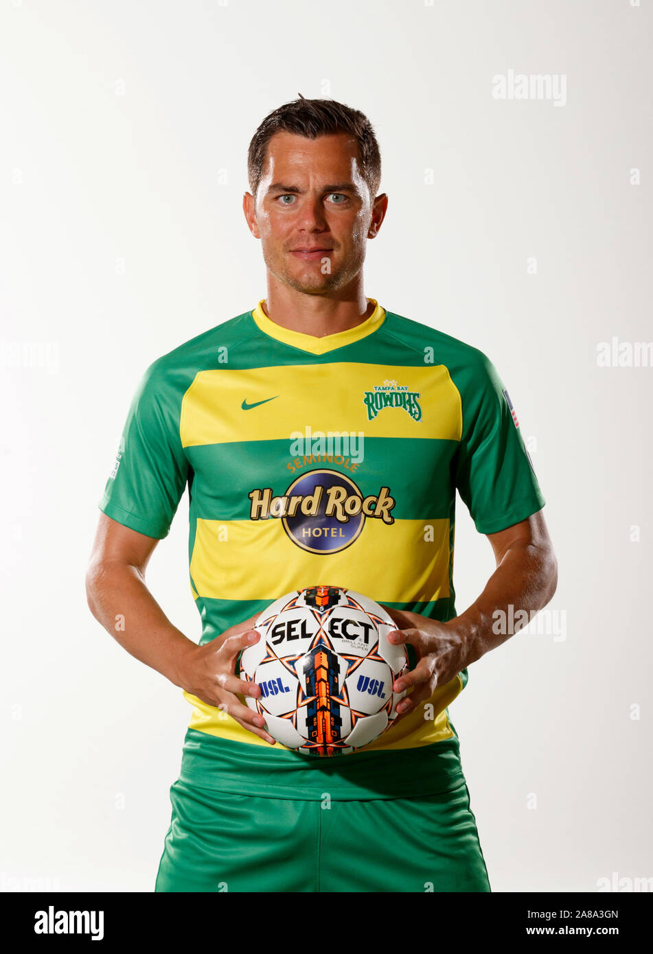 Portrait of the Tampa Bay Rowdies Marcel Schafer. Stock Photo