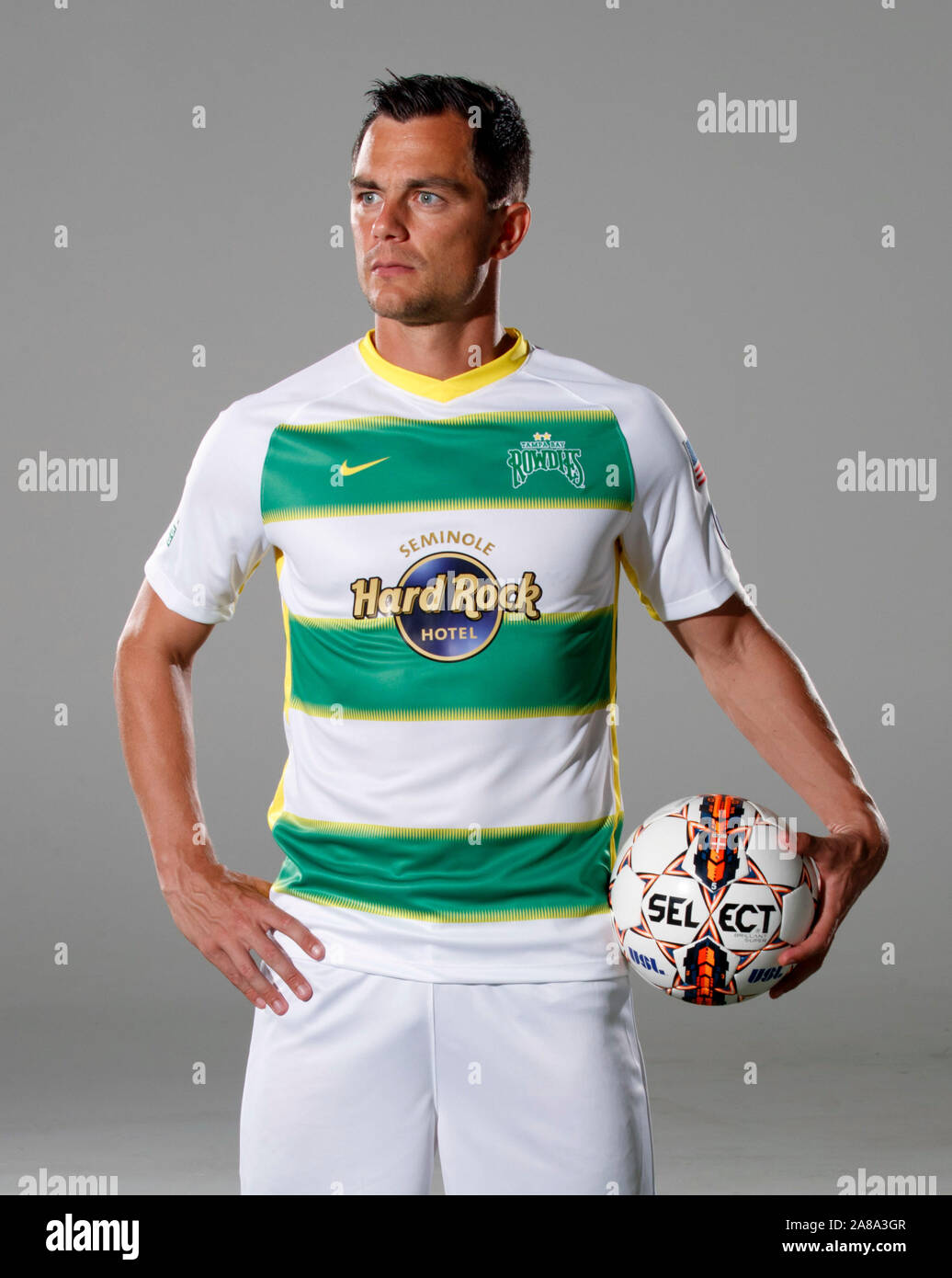 Portrait of the Tampa Bay Rowdies Marcel Schafer. Stock Photo