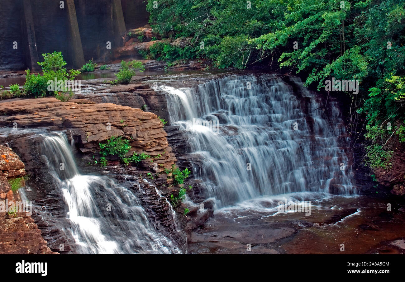 Water crashes over rocks at DeSoto Falls Aug. 5, 2010 in Mentone