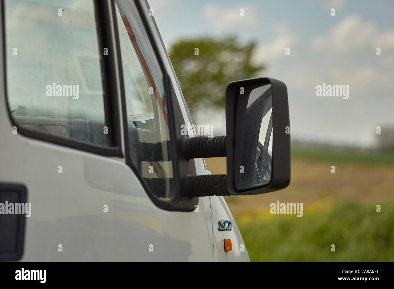 rearview mirror of a van Stock Photo - Alamy