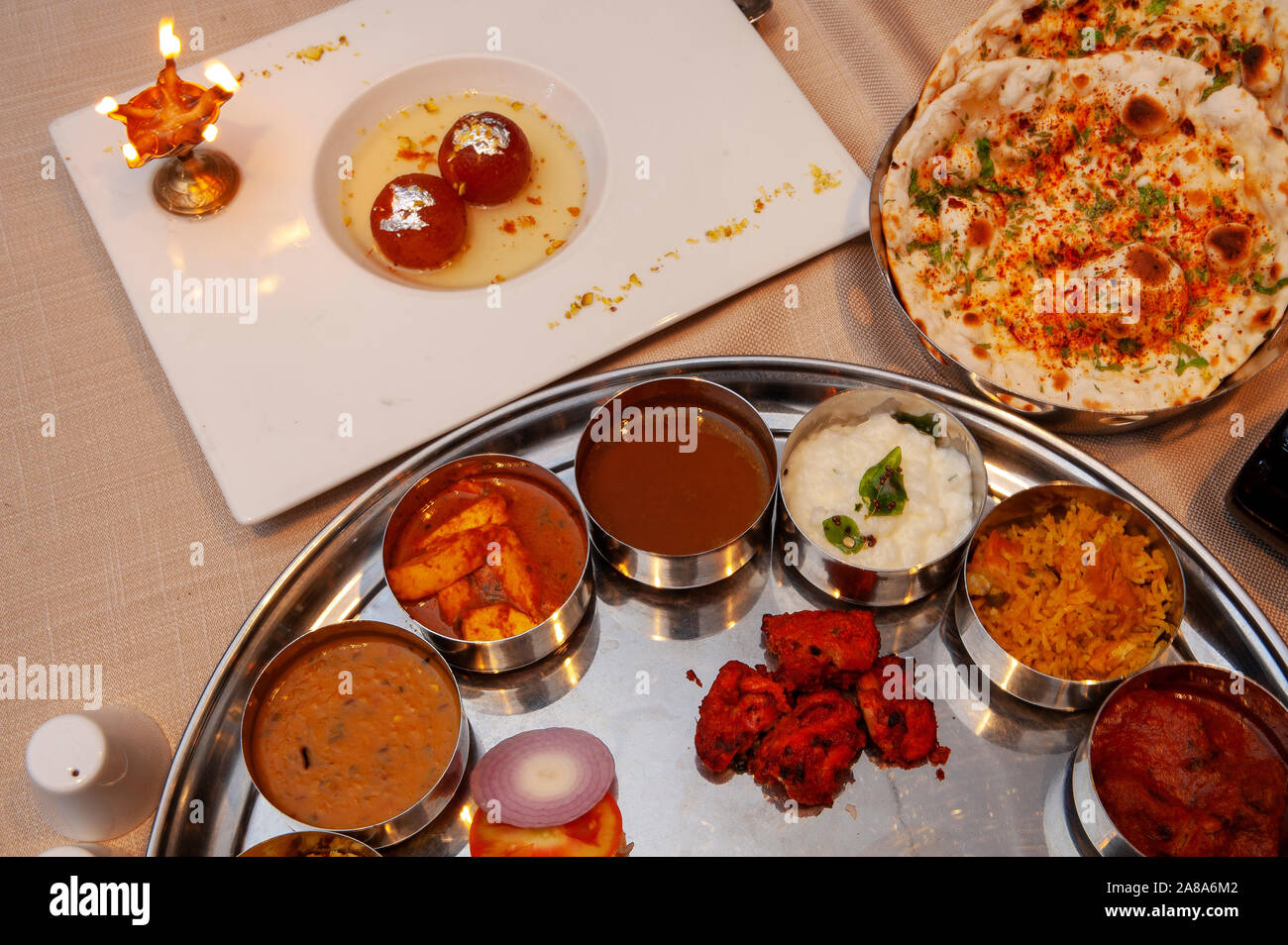 Traditional way to serve food on a tray, Bangalore, Karnataka, India Stock Photo Alamy