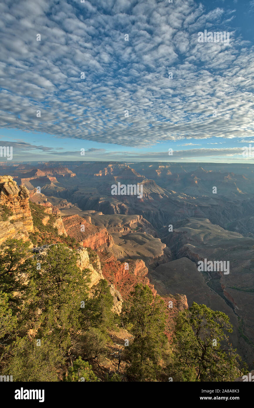 Morning clouds , Mather Point, Grand Canyon National Park, Arizona  Colorado River  East Rim , Grand Canyon National Park, Arizona  Colorado River Stock Photo