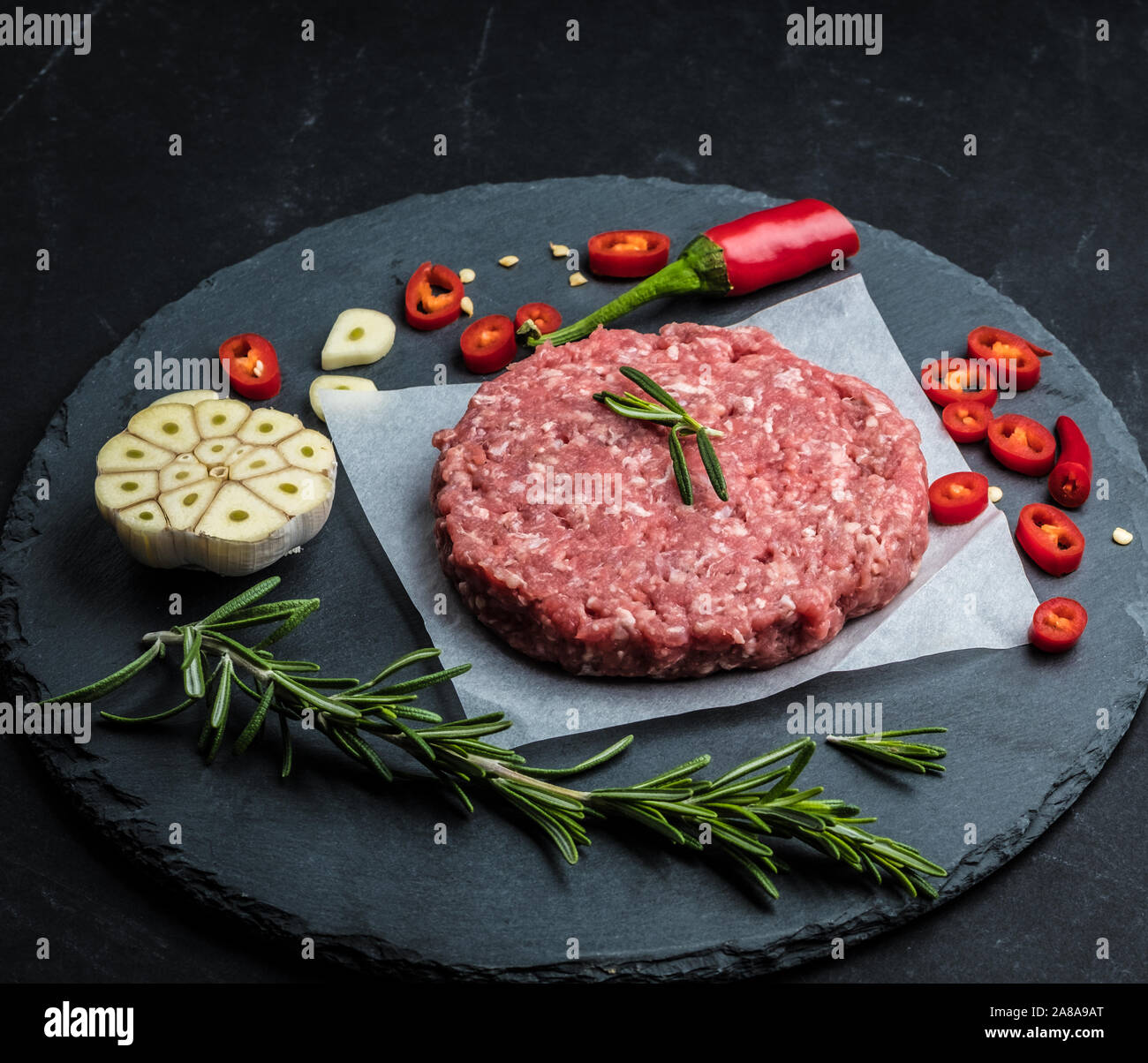 Ground beef meat steak for burger Stock Photo Alamy