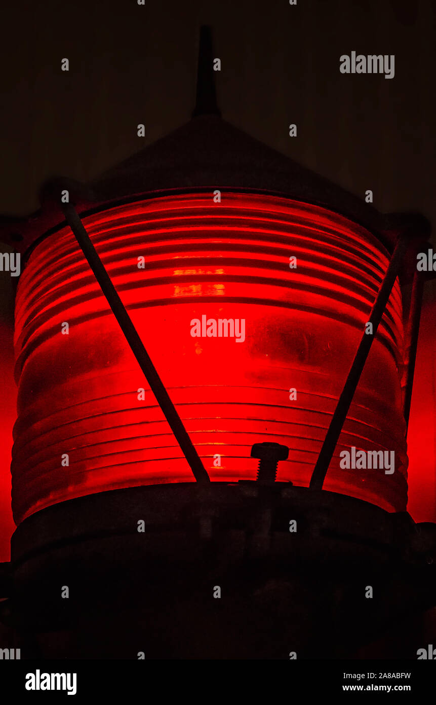 A 1950s post light is displayed at the Pensacola Lighthouse and museum, Oct. 27, 2019, in Pensacola, Florida. Stock Photo