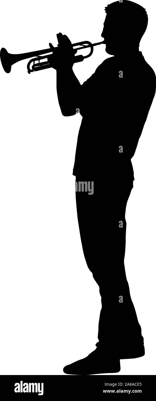 Trumpet player silhouette Cut Out Stock Images & Pictures Alamy