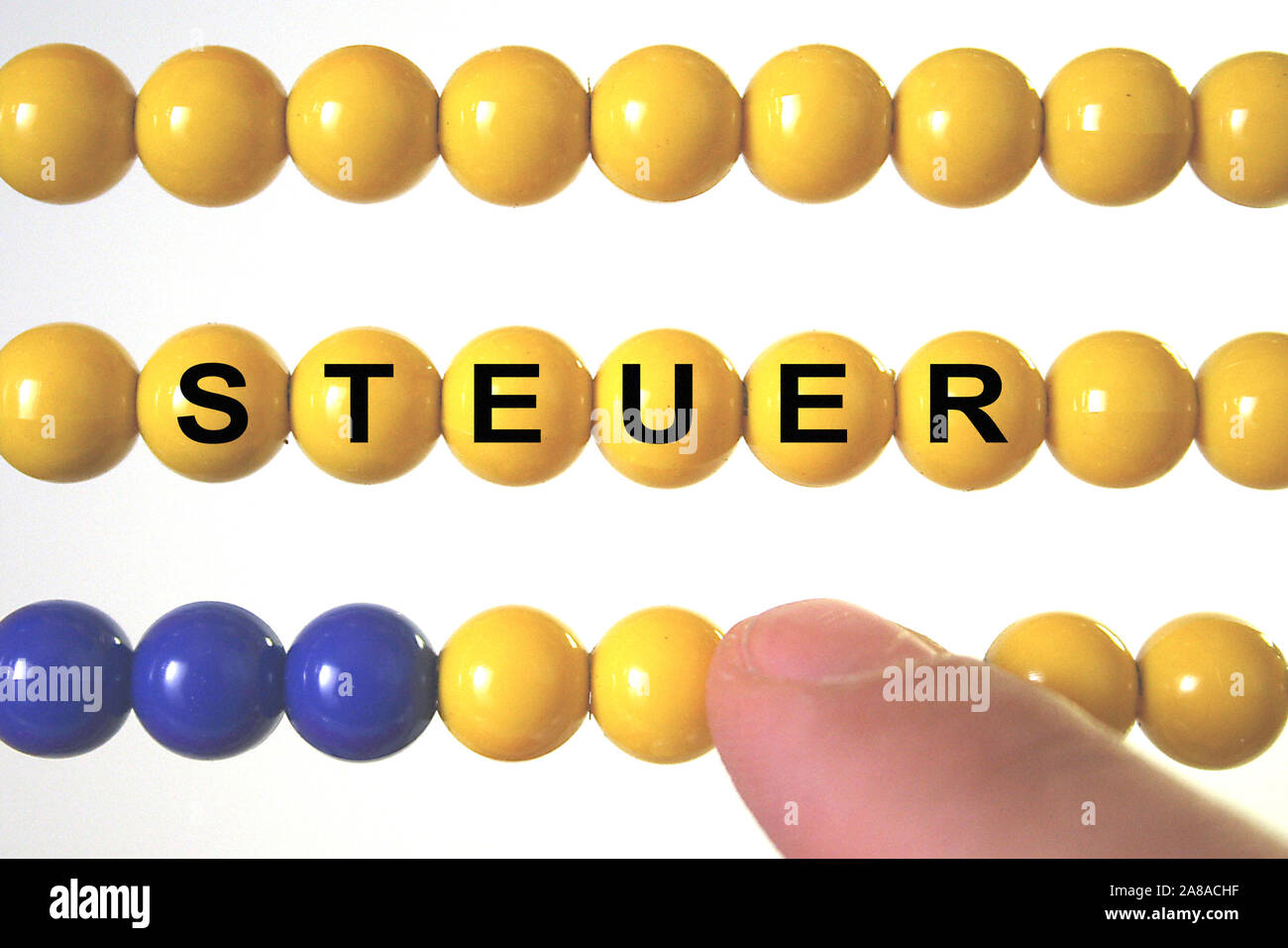 Abakus mit dem Schriftzug: Steuer, Stock Photo