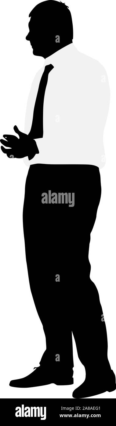 Silhouette businessman man in suit with tie on a white background Stock ...