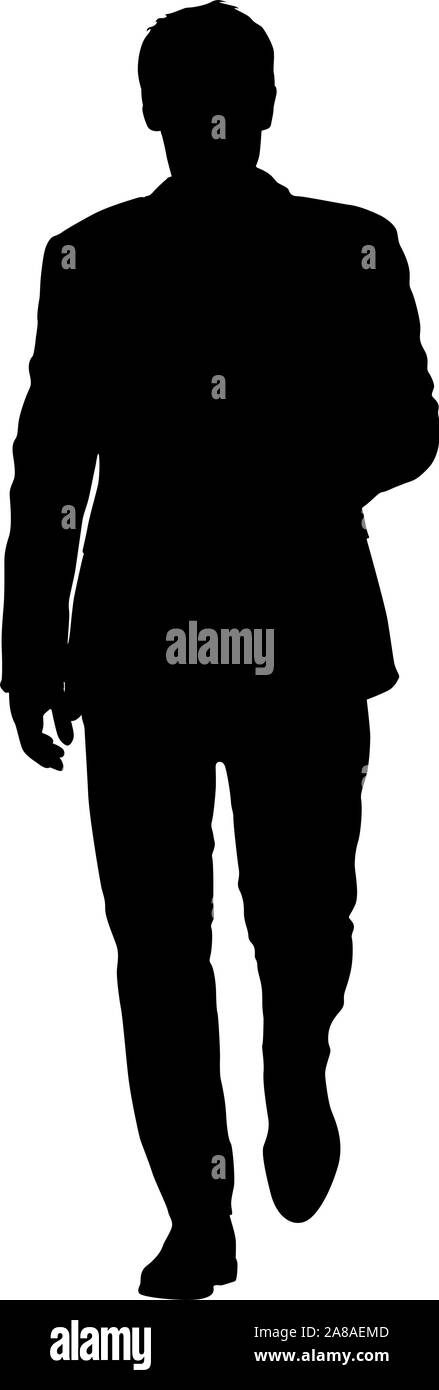 Black silhouette of a walking man on a white background Stock Vector ...