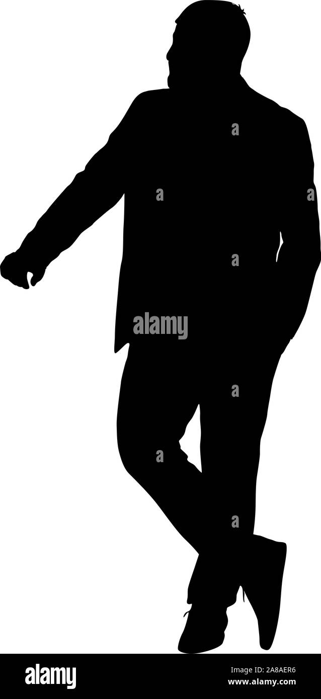 Black silhouette of a walking man on a white background Stock Vector ...