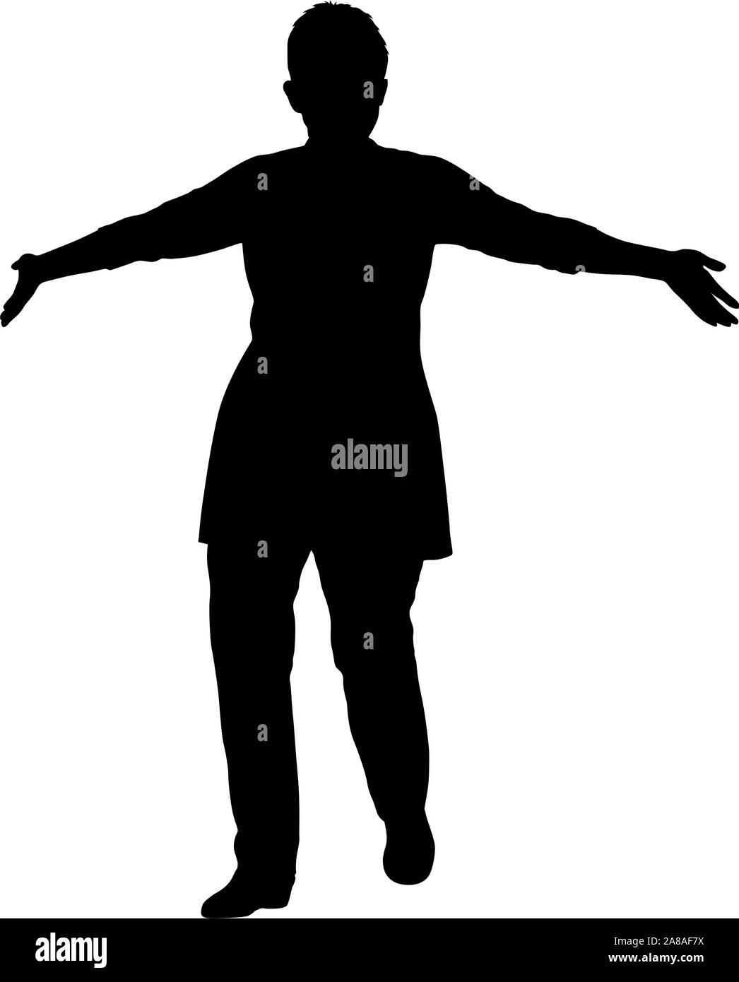 Black silhouettes woman with arm raised on a white background Stock ...