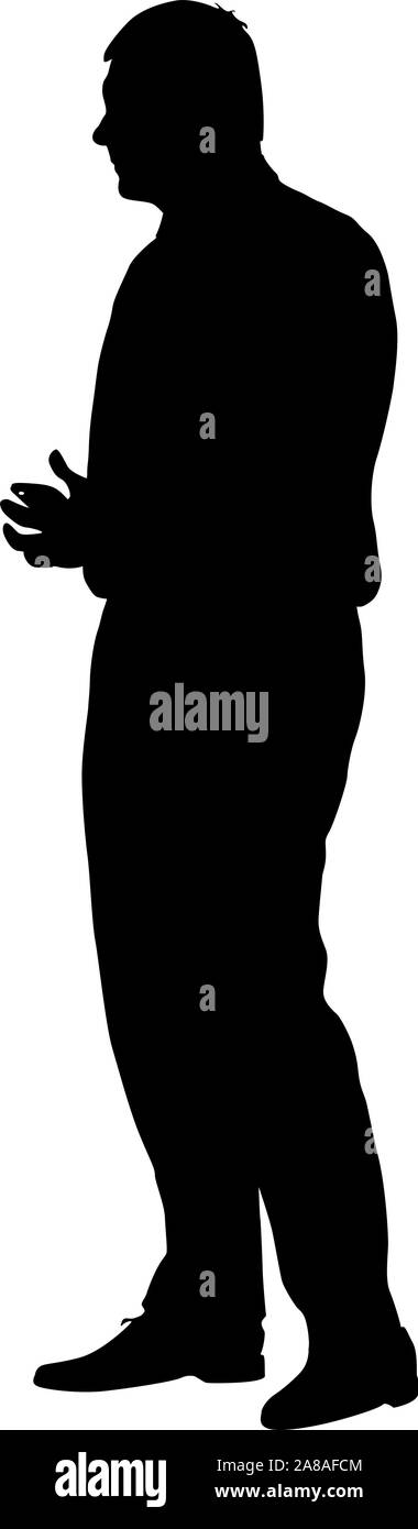 Black silhouette of a walking man on a white background Stock Vector ...