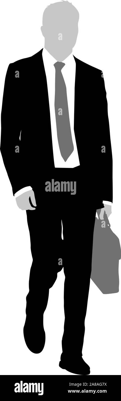 Silhouette businessman man in suit with tie on a white background Stock ...