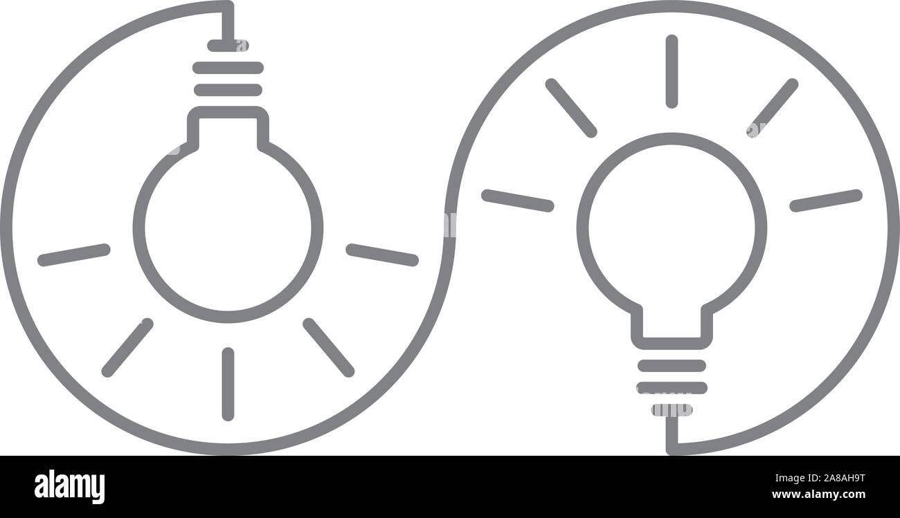 ideas circulation  - self charging light bulbs icon Stock Vector