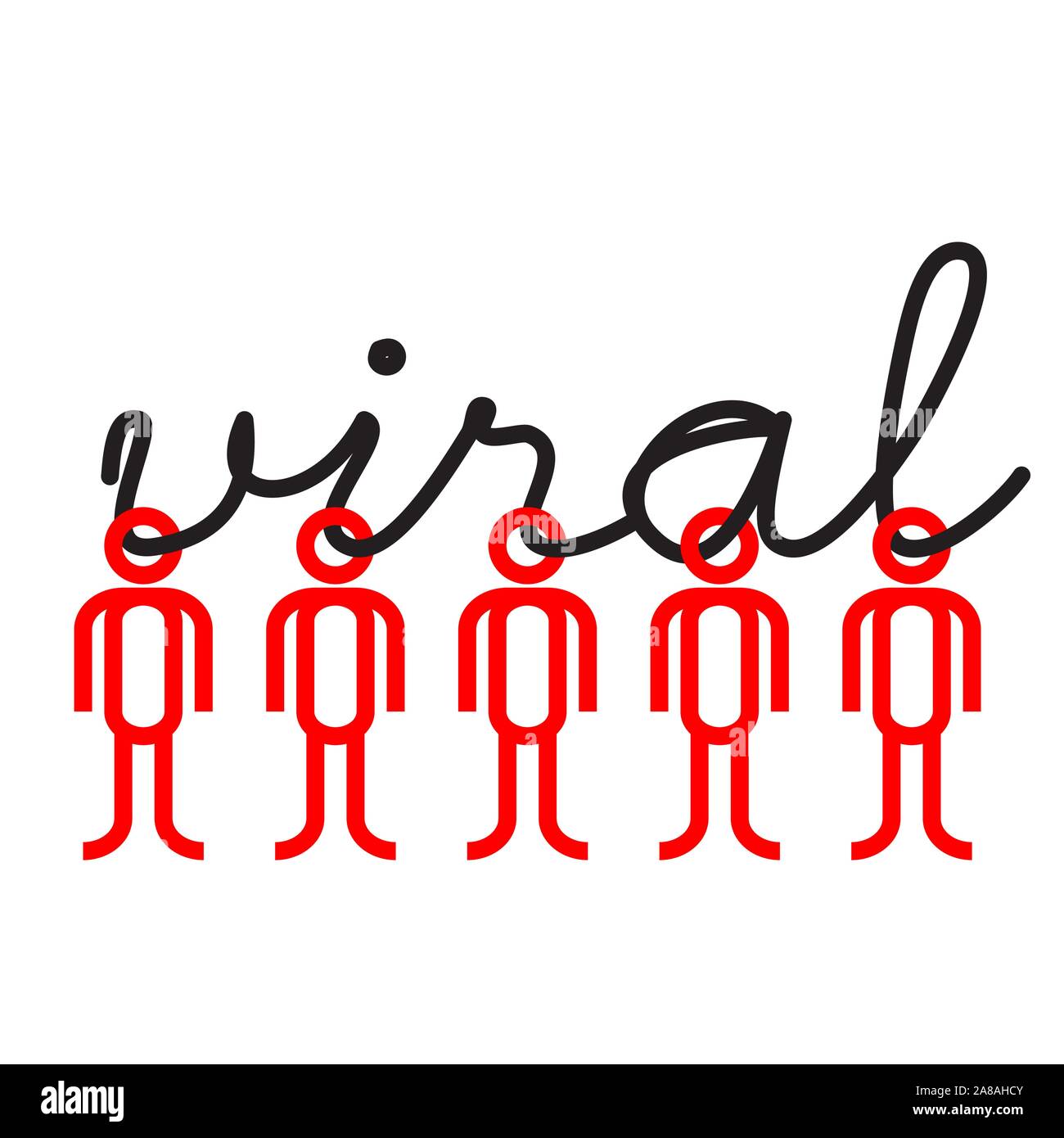 the idea or  message got viral literally  through peoples heads Stock Vector
