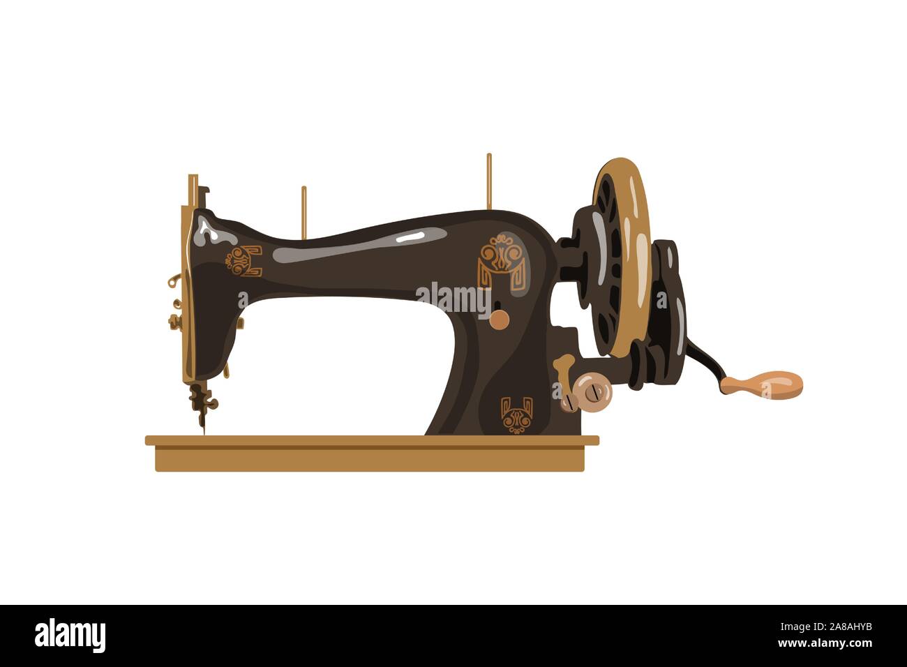 Vintage Sewing Machine vector illustration. Detailed image for logo, print  Stock Vector Image & Art - Alamy
