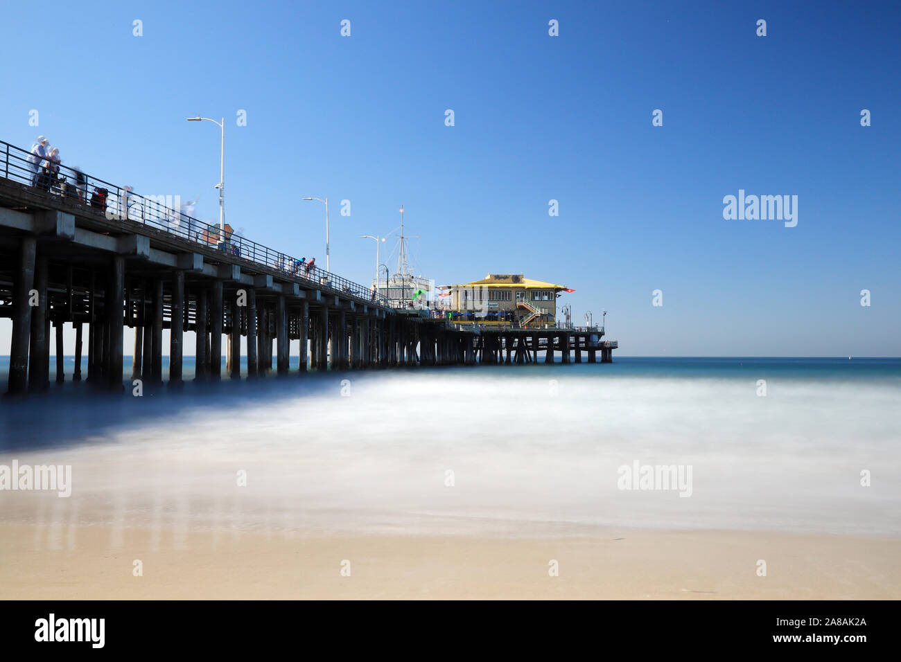 Santa Monica, California: view of Santa Monica Pier from the Beach ...