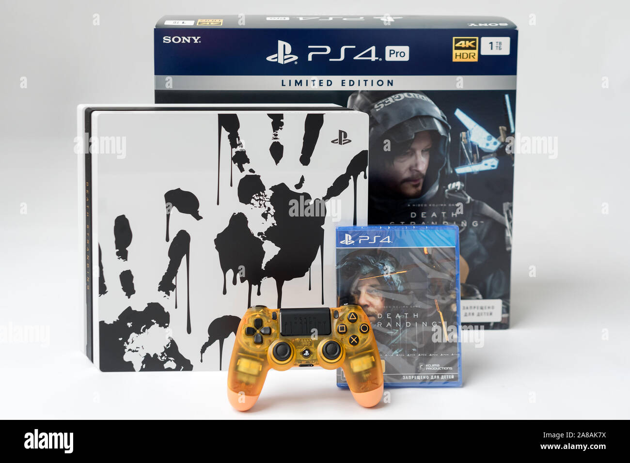 KIEV, UKRAINE - November 07, 2019: Death Stranding Limited Edition PS4 Pro.  Sony PlayStation 4 Game Console and Transparent Editorial Stock Photo -  Image of games, online: 163338493