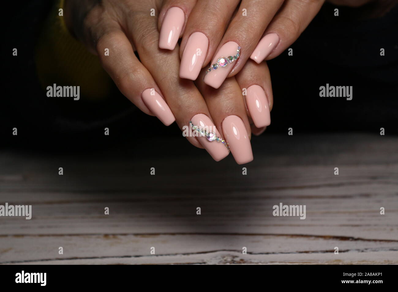Closeup photo of a beautiful female hands with elegant manicure Stock ...