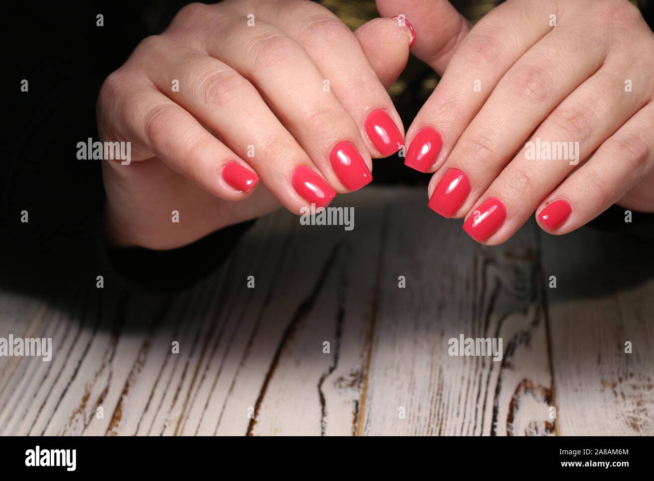 Closeup photo of a beautiful female hands with elegant manicure Stock ...