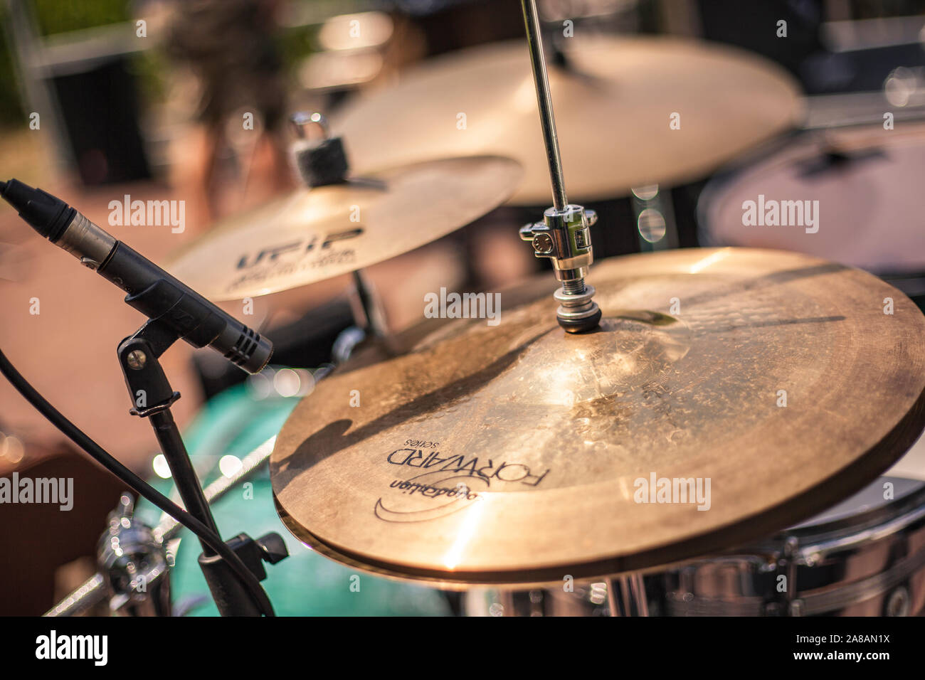 Detail of the cymbals of the drum Stock Photo Alamy