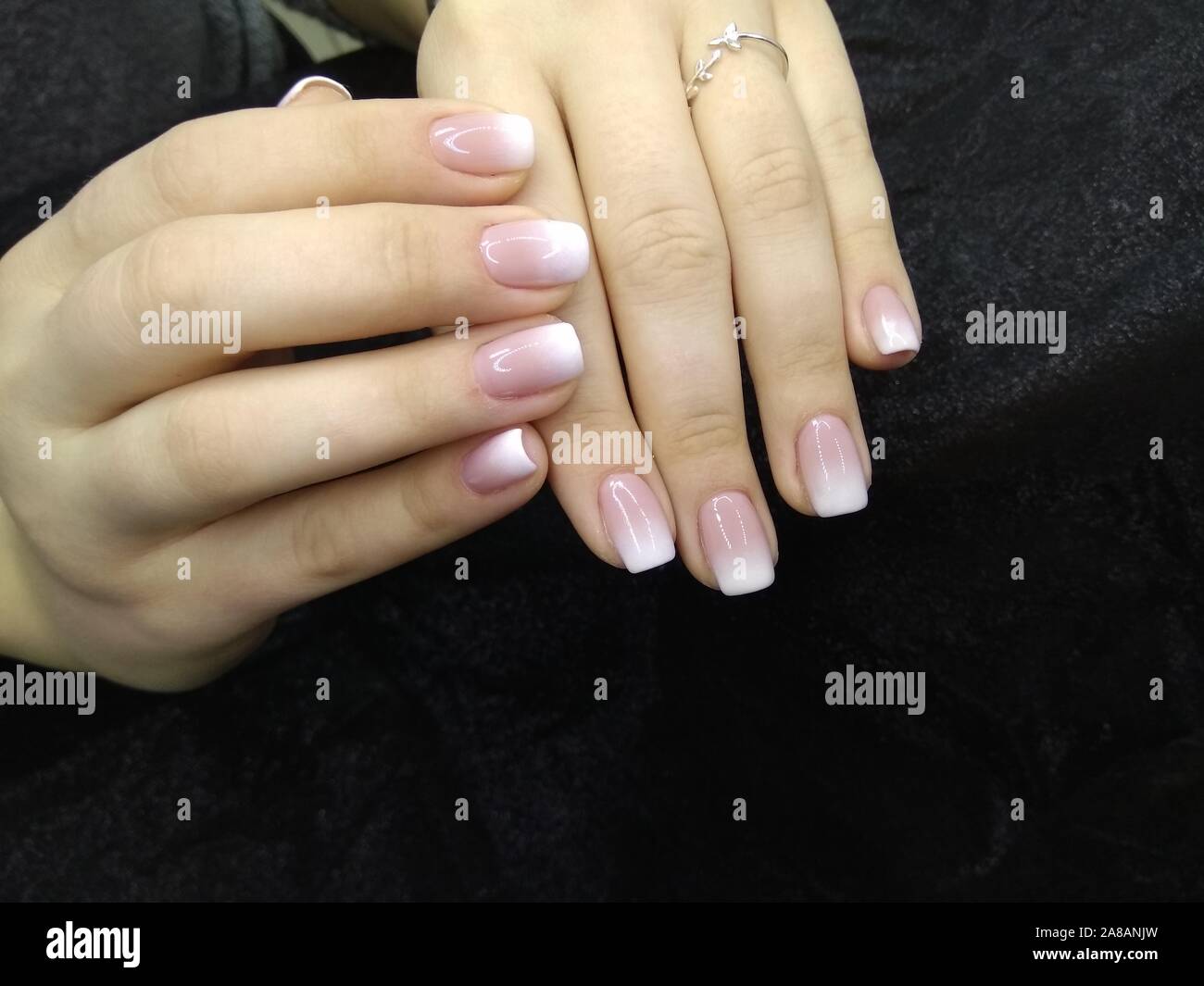 Closeup photo of a beautiful female hands with elegant manicure Stock ...