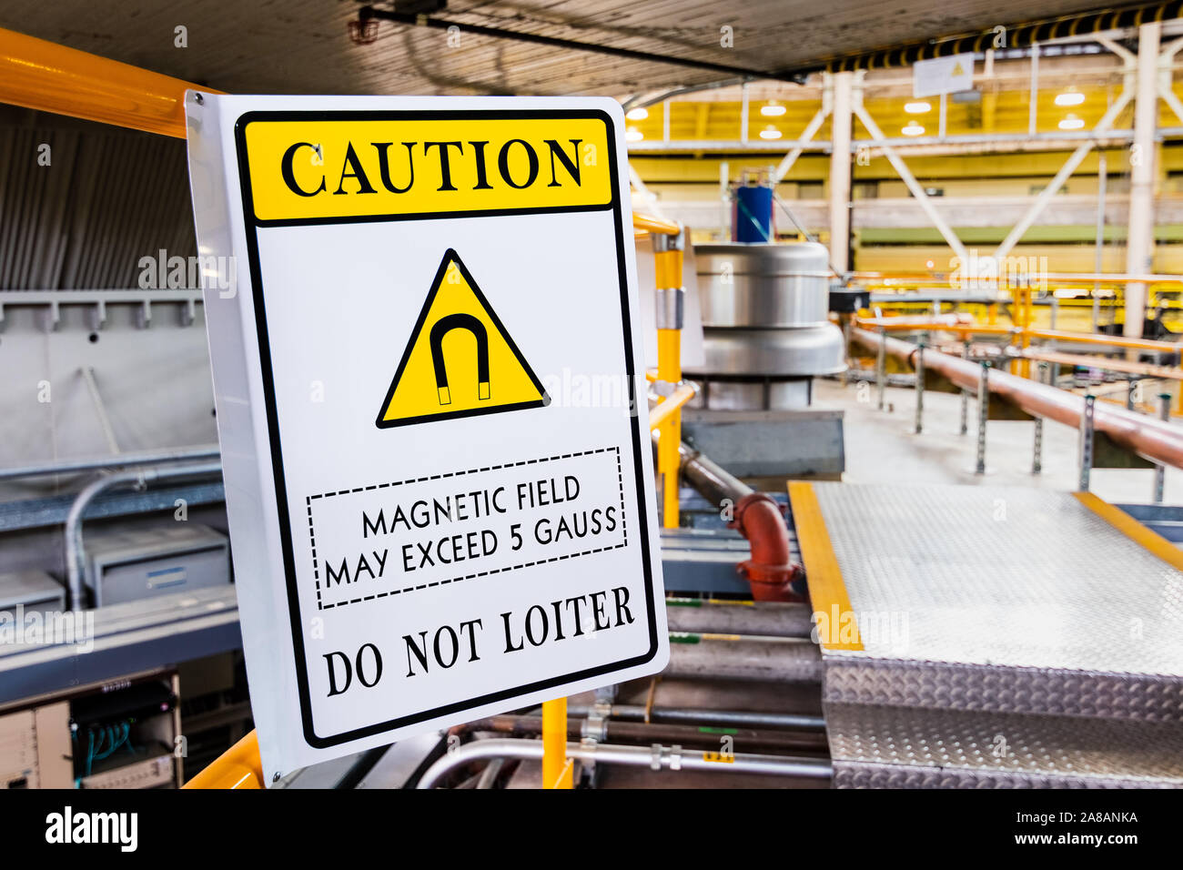 field hazard symbol posted in a laboratory; Warning posted