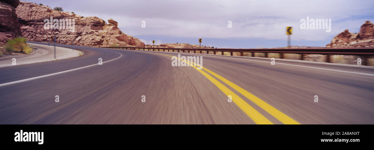 Highway curve sign hi-res stock photography and images - Alamy