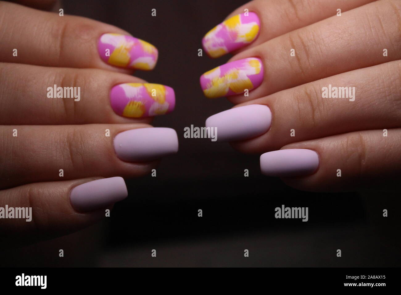Closeup photo of a beautiful female hands with elegant manicure Stock ...