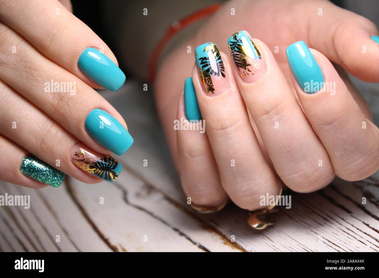 Closeup photo of a beautiful female hands with elegant manicure Stock ...