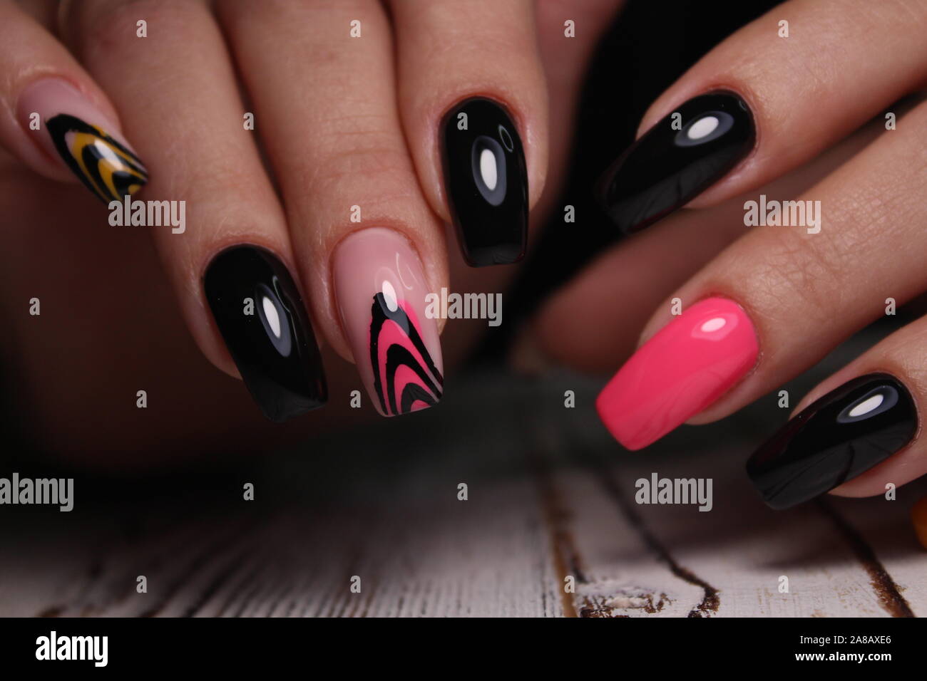 Closeup photo of a beautiful female hands with elegant manicure Stock ...