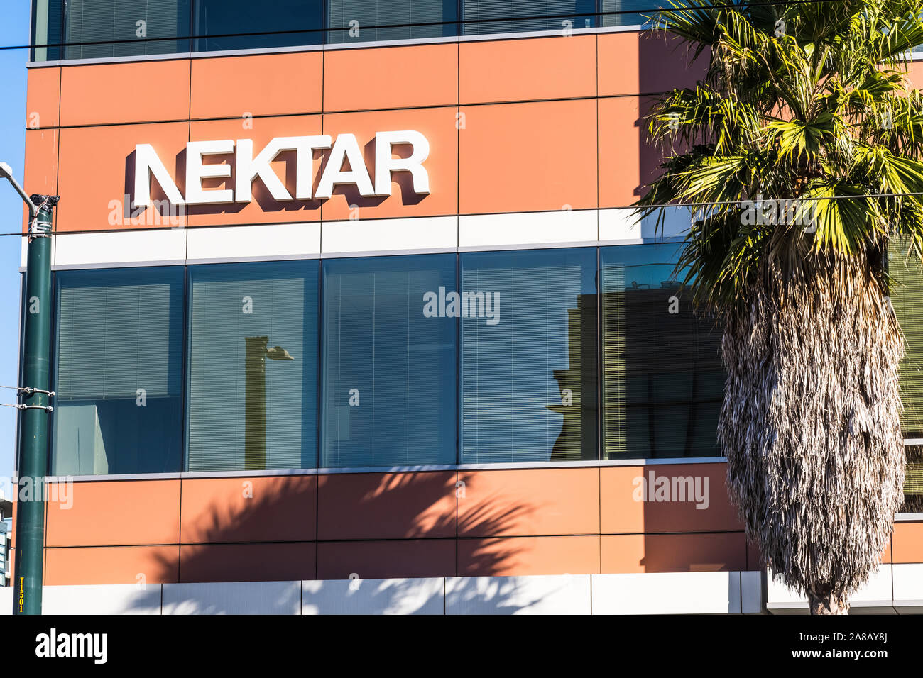 Nov 2, 2019 San Francisco / CA / USA - Nektar headquarters in the Mission Bay District; Nektar Therapeutics is an American biopharmaceutical company Stock Photo