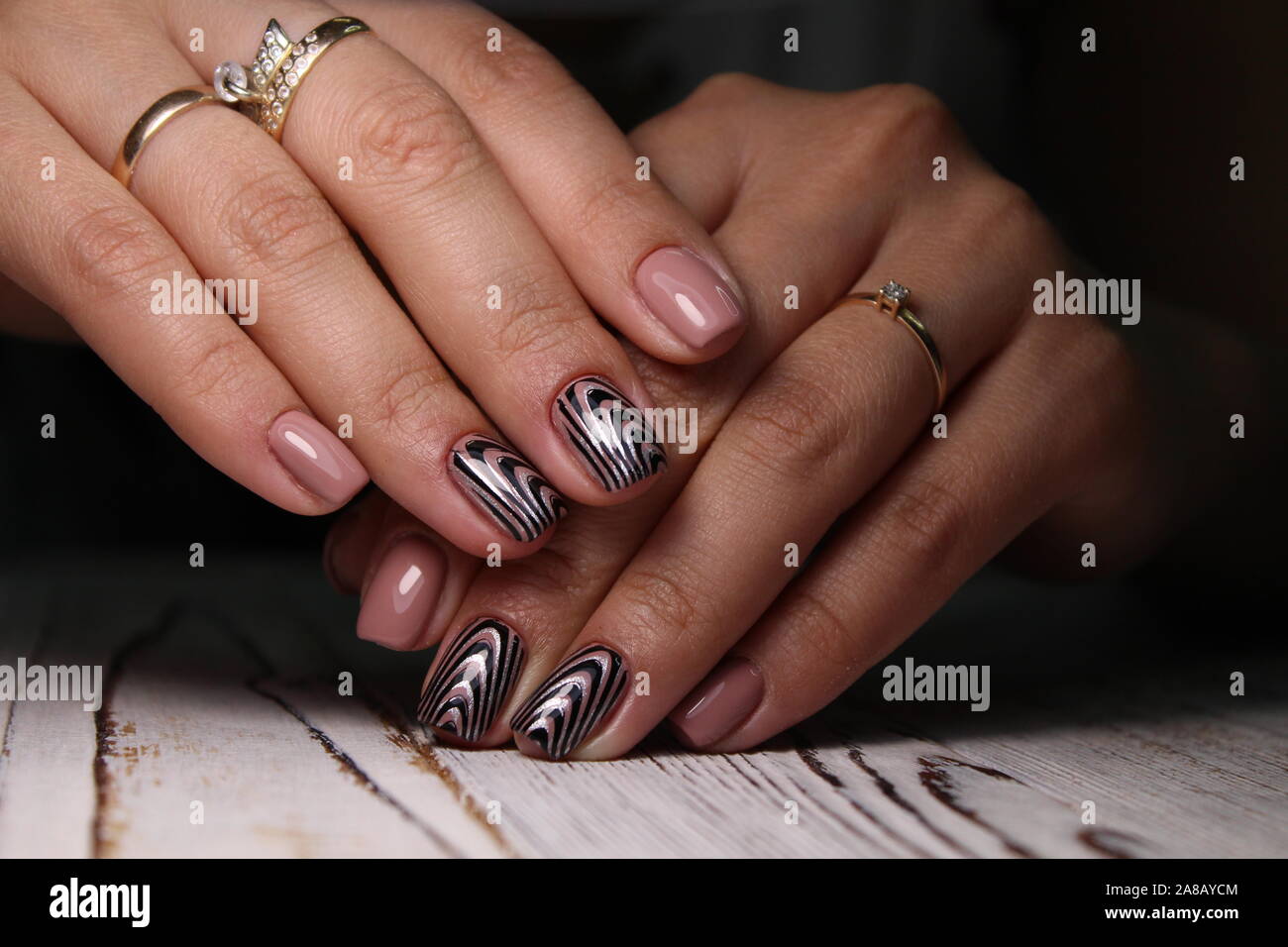 Closeup photo of a beautiful female hands with elegant manicure Stock ...