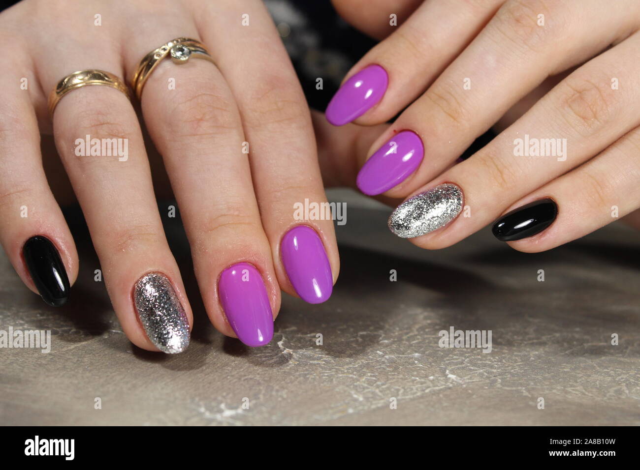 Closeup photo of a beautiful female hands with elegant manicure Stock ...