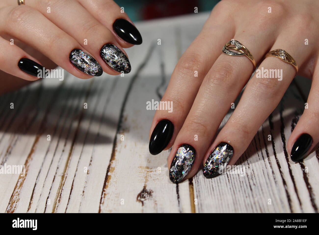 Closeup photo of a beautiful female hands with elegant manicure Stock ...