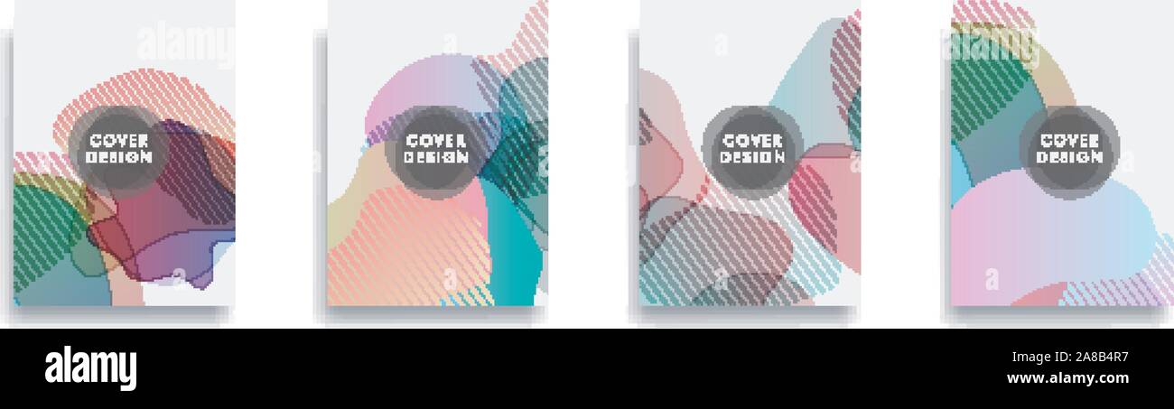Dynamic style banner design set with fluid orange gradient elements Stock Vector