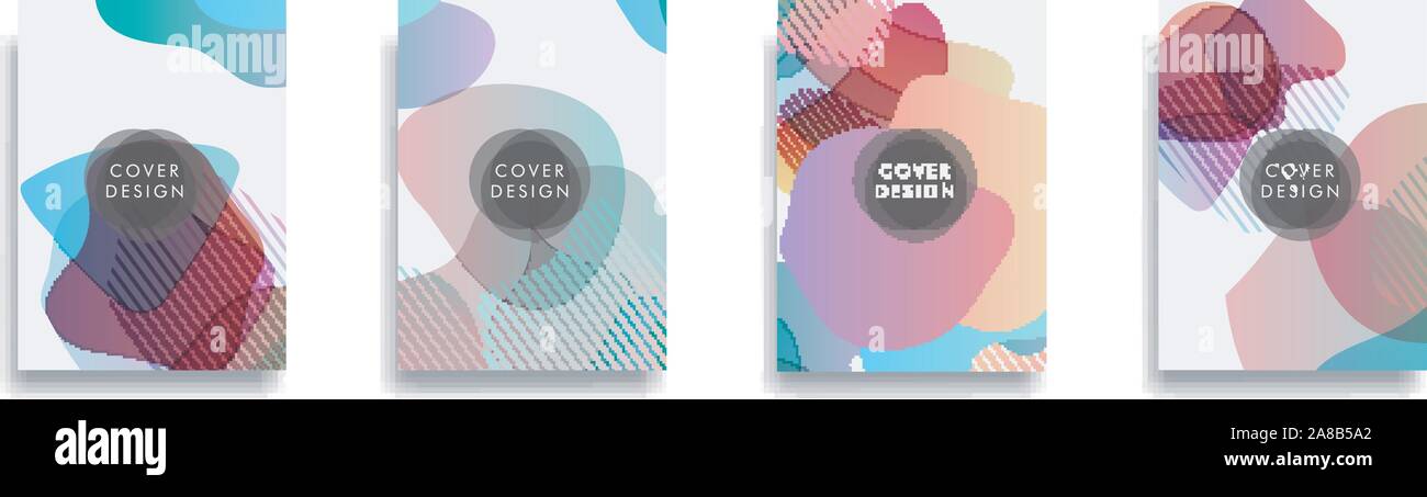 Dynamic style banner design set with fluid orange gradient elements Stock Vector