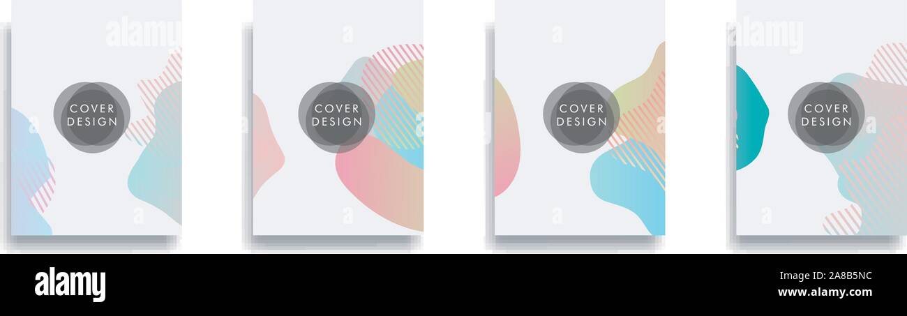 Dynamic style banner design set with fluid orange gradient elements Stock Vector