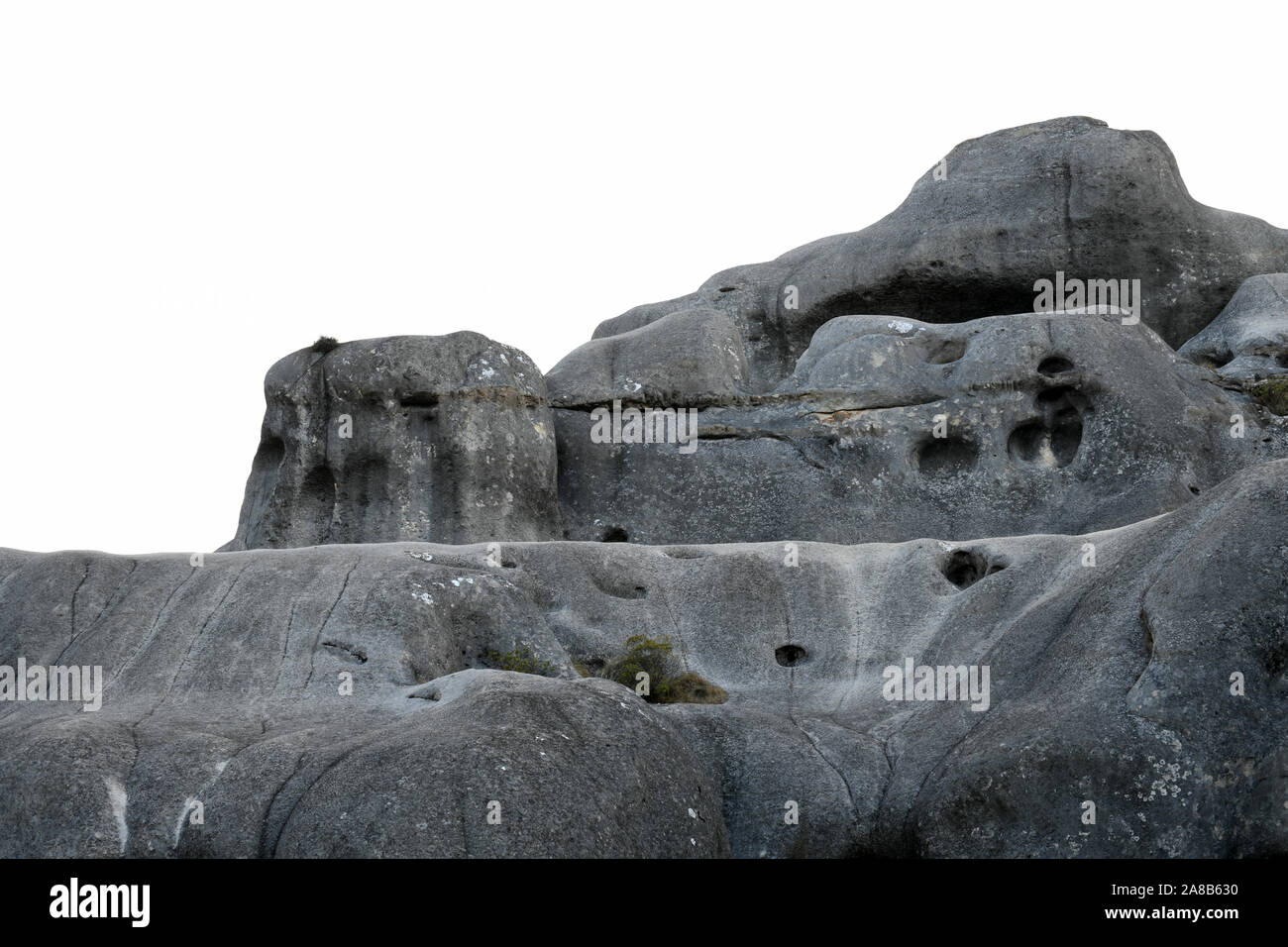 Full frame image of limestone rocks at Castle Hill in the South Island of New Zealand Stock Photo
