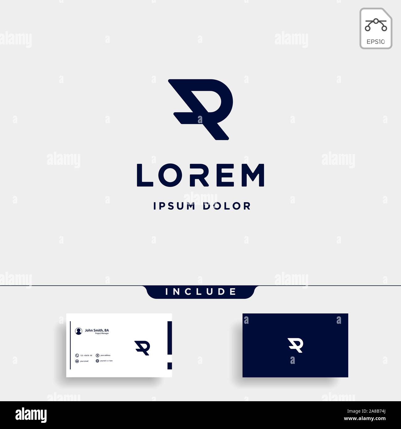 Letter AP AR R Monogram Logo Design Minimal Stock Vector
