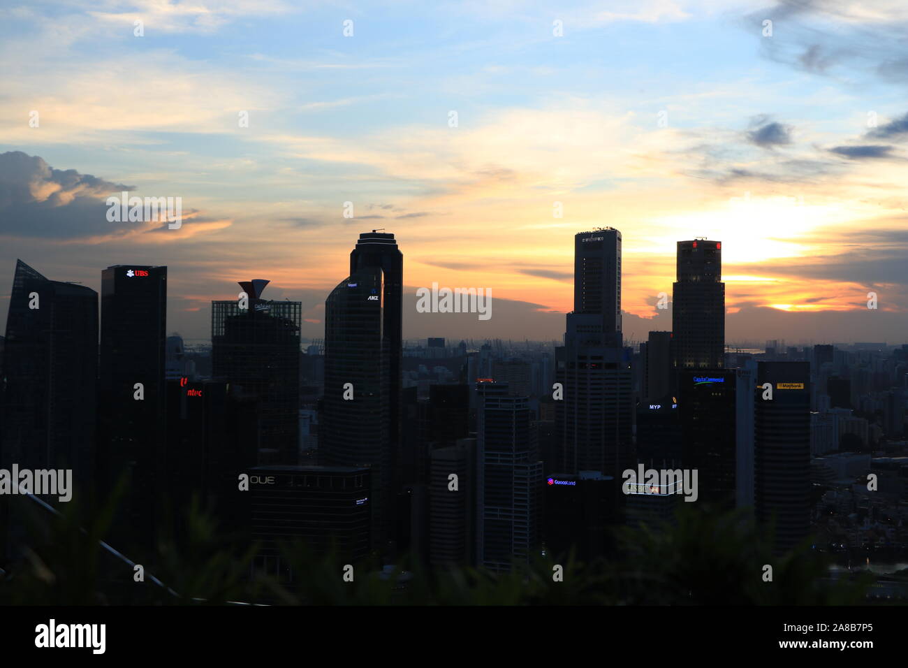 Singapore at Night Stock Photo