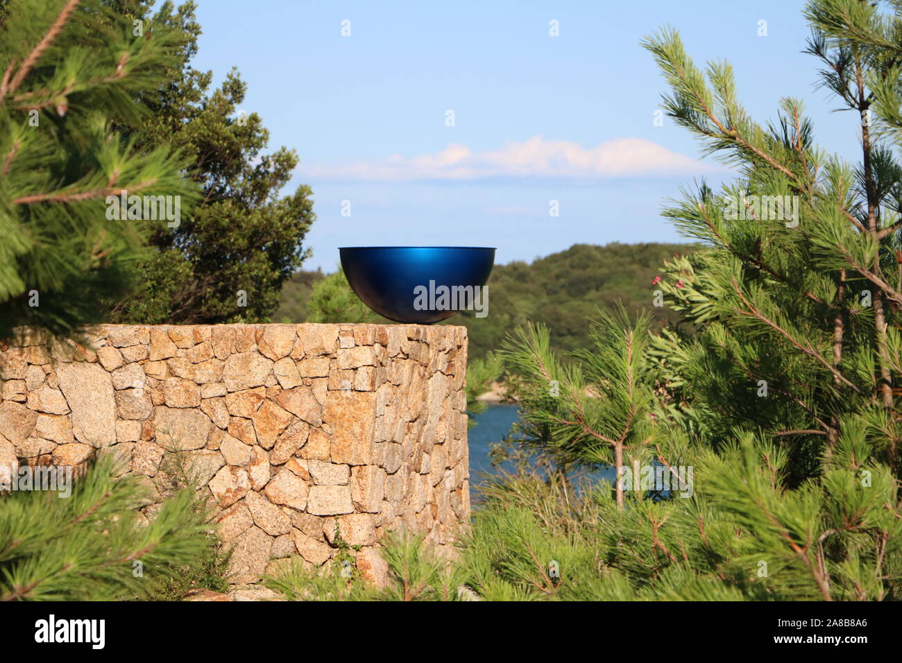 Naoshima Art - Blue Half Orb Stock Photo