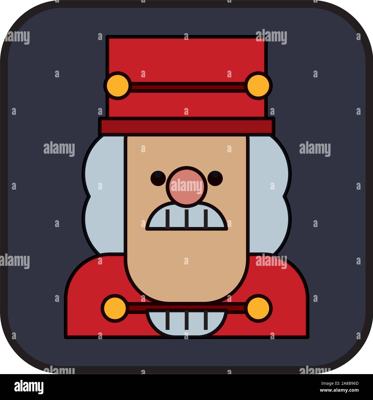 little nutcraker soldier toy icon Stock Vector