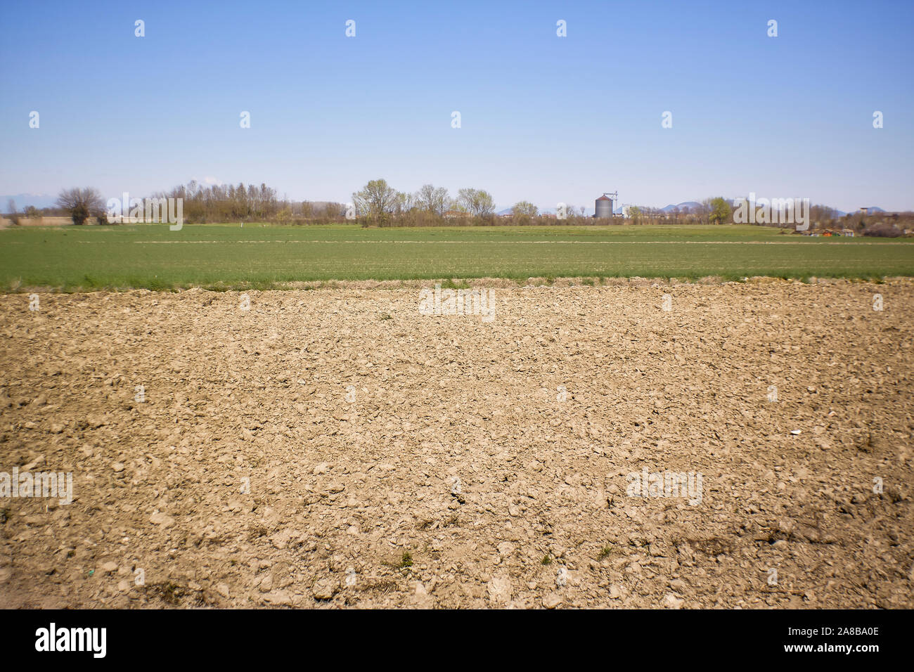 Plowed fields Stock Photo