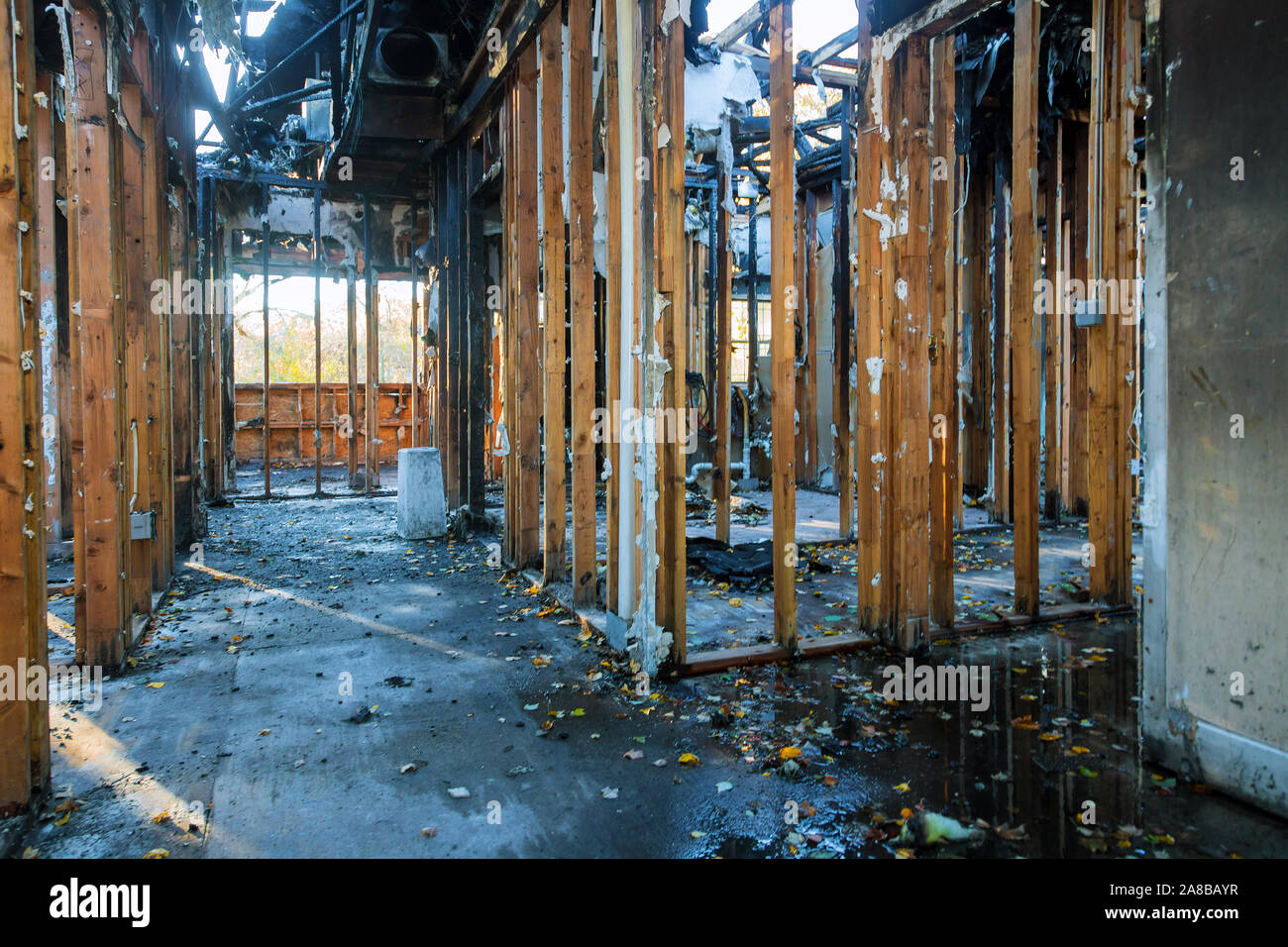 Fire burning inside of large building hi-res stock photography and ...