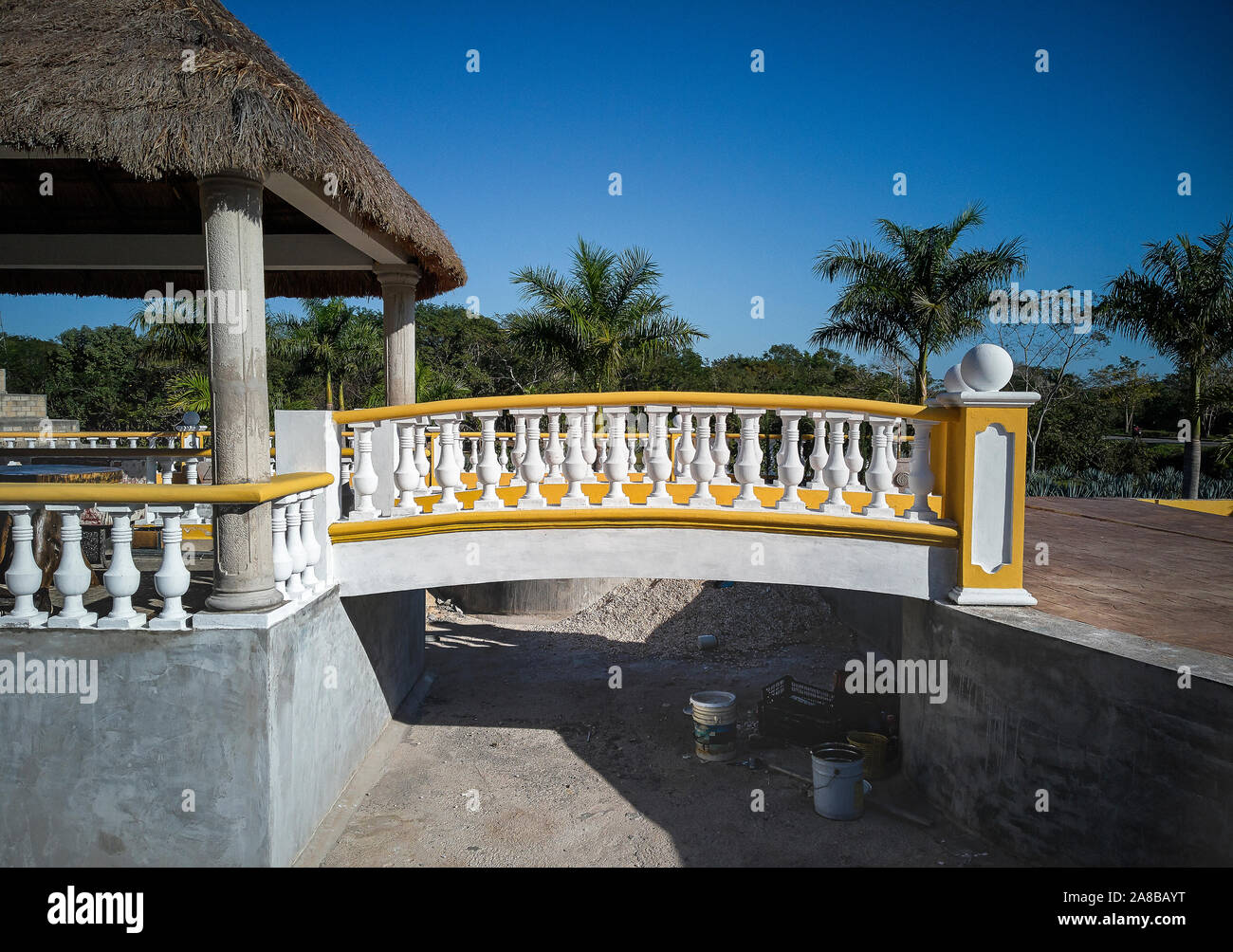 Detail of a Yellow handrail Stock Photo - Alamy