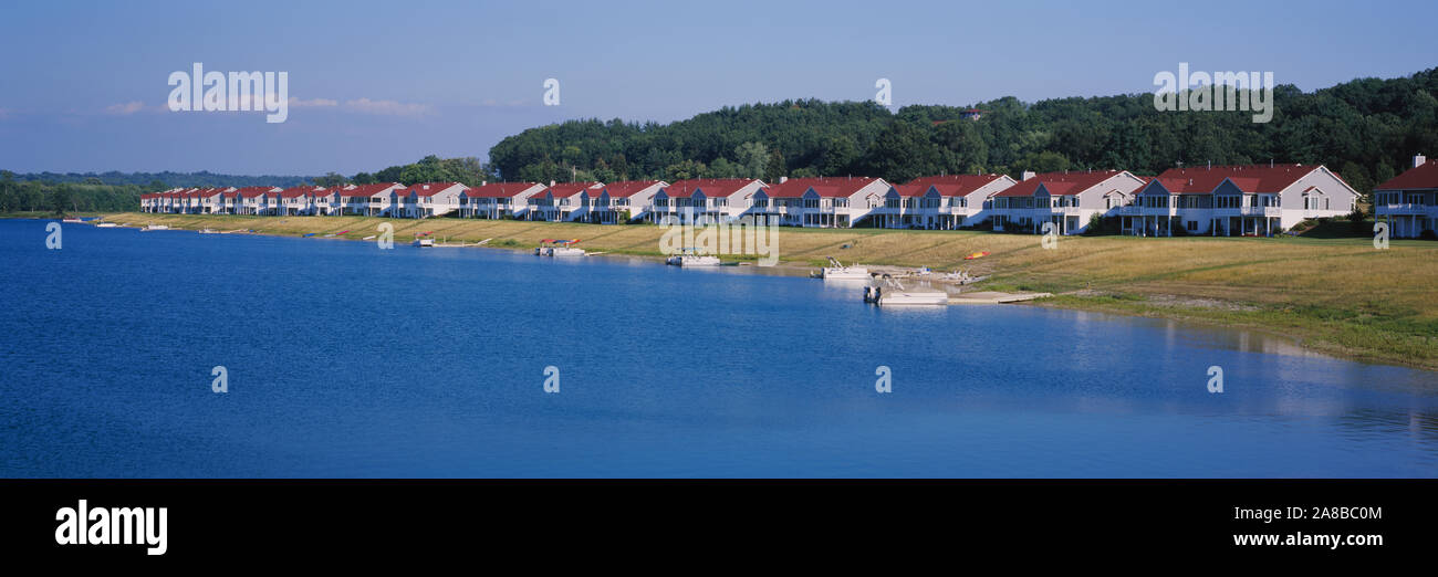 Condominiums at the lakeside, Grand Rapids, Kent County, Michigan, USA Stock Photo