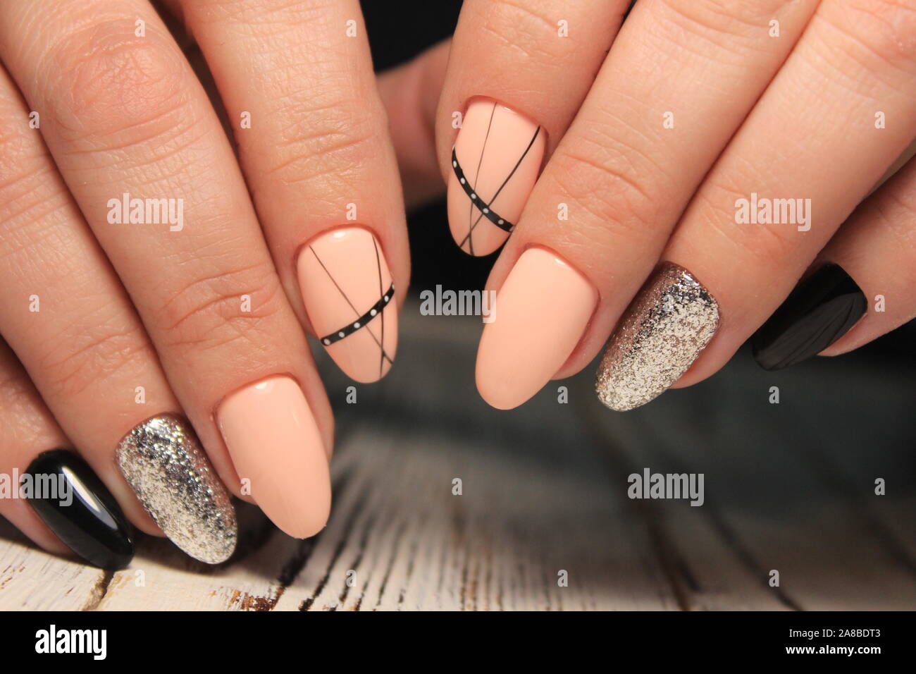 glamorous manicure nails Stock Photo