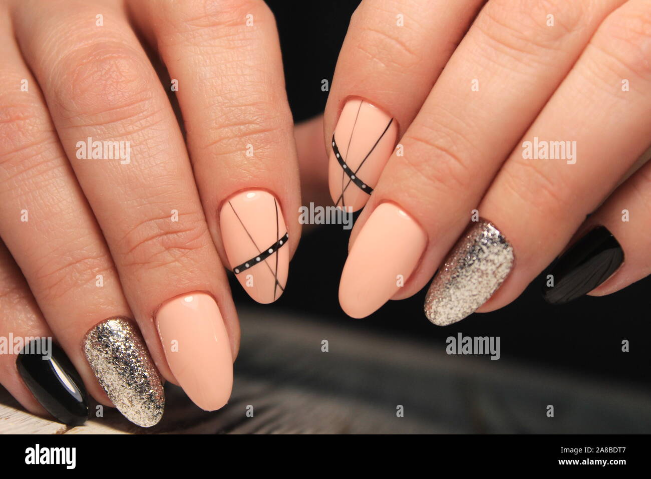 Fashion nails manicure Stock Photo